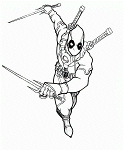 Printable Deadpool Coloring Pages | Coloring Me