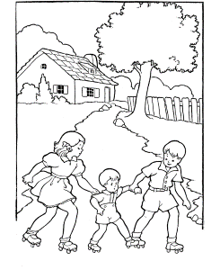 BlueBonkers: Kids Coloring Pages - Learning to skate - Free