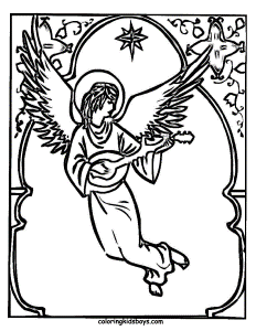 Coloring Pages: Christmas Angels Coloring Pages Guardian Angel ...