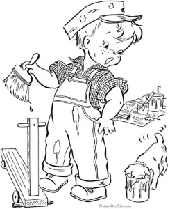 Old Fashioned-Vintage Coloring. Boy and dog painting in 2020 | Vintage  coloring books, Puppy coloring pages, Coloring books