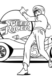 Speed Racer Won the Race Coloring Page