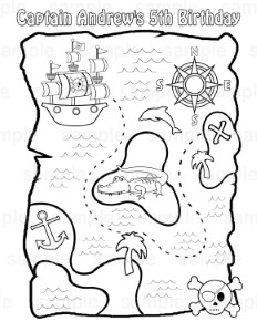 Pirate Treasure Map Coloring Page - GetColoringPages.com