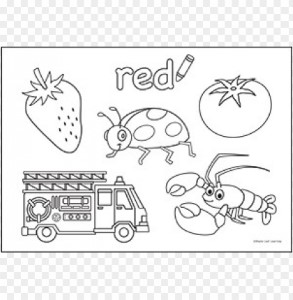 color red coloring sheet PNG image with transparent background | TOPpng