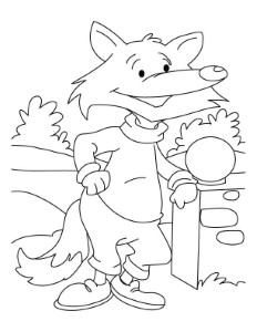 A dressed up fox waiting for someone coloring page | Download Free
