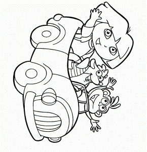 Dora Coloring Page : Printable Coloring Book Sheet Online for Kids
