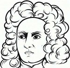 Figure Coloring Pages : Sketch Face Isaac Newton Coloring Page