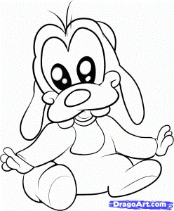 Donald Duck | How To Draw Baby Goofy Step By Step Disney