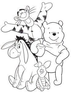 pooh piglet tigger eor Colouring Pages