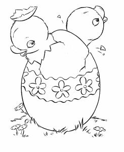 Easter Chick Coloring Pages - Hatching baby chicks easter coloring