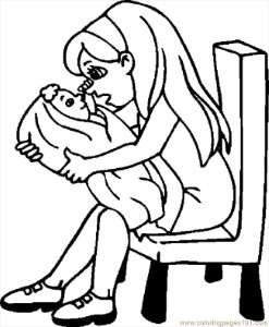 Coloring Pages Girl & Baby (Peoples > Others) - free printable