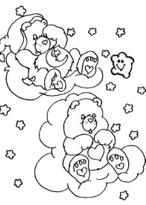 CARE BEARS coloring pages - Care Bears sleeping