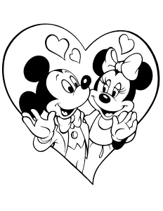 minnie valentine holiday coloring page printable pages
