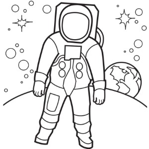 Coloring Book Illustrator - Hire an American Artist: Astronaut