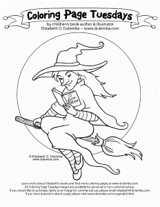 dulemba: Coloring Page Tuesday - Reading Witch