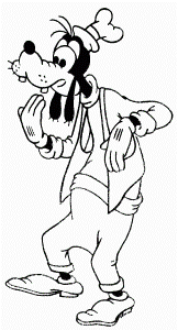 Goofy Coloring Pages : Goofy Wants To Bite His Finger Coloring
