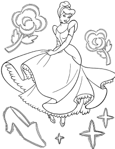 For Kids Cinderella Coloring Pictures " Disney Cartoon "