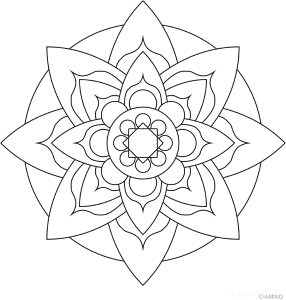 Free mandalas coloring > Flower Mandalas > Flower Mandala Design 10