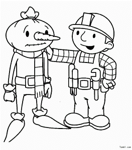 How to draw Bob the Builder - Stick figure-Children