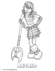 How to Train Your Dragon - Astrid, a teen viking girl coloring page