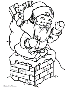santa and his elves Colouring Pages