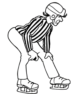 Hockey Coloring Page | Referee Watching the Action