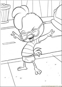 Coloring Pages Chicken Little Is Dancing (Cartoons > Chicken