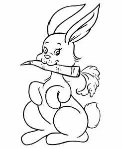 easter bunny coloring pages carrot printable