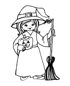Halloween Witch Coloring Pages - Wallpapers and Images