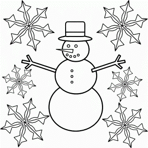 Download Snowman And The Snowflakes Christmas Coloring Pages Or