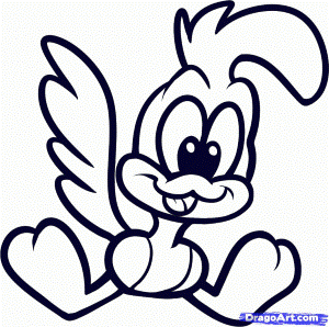 How to Draw Baby Road Runner, Step by Step, Cartoons, Cartoons