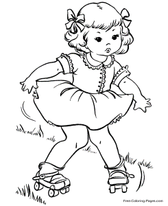 Summer Coloring Book Pages - RollerSkates 05