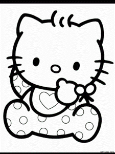 hello kitty coloring draw print and color these kawaii