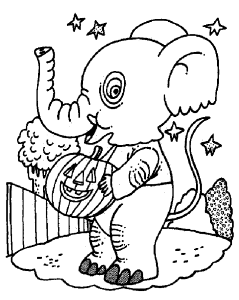 Elephant Costume of Halloween Coloring Pages – Free Halloween