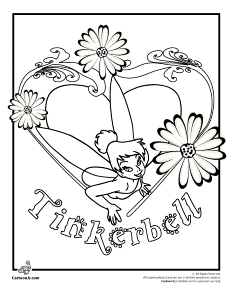 tinkerbell coloring pages to print and flowers
