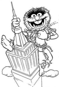 Muppets On Empire State Coloring Page Coloringplus 3186 Muppet