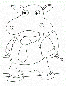 Student hippopotamus coloring pages | Download Free Student