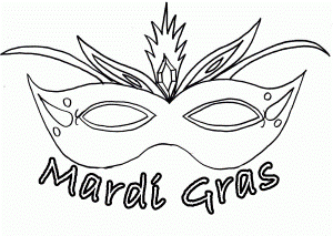 Mardi Gras Mask Coloring Pages Printout - Mardi Gras Coloring