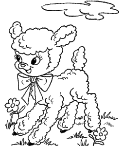 Little Sheep Play In The Garden Coloring Pages - Sheeps Coloring