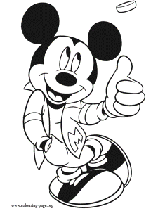 Mickey Mouse - Mickey playing with a coin coloring page