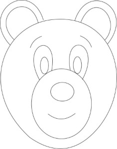 Bear mask printable coloring page for kids: Bear mask printable