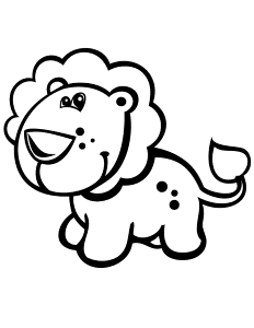 Cute Baby Lion First Grade Coloring Page | Free Printable Coloring