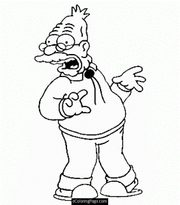 grandpa simpson Colouring Pages