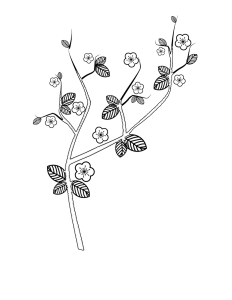 Coloring Pages Cherry Trees Coloring Pages Cherry Blossom Branch ...