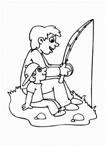Best Dad Going Fishing Coloring Pages | Best Place to Color