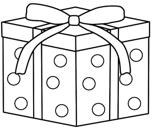 Hanukkah Gift with Dots - Coloring Page (
