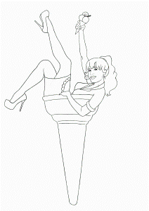 Pin Up Girl Coloring Page
