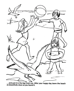 Earth Day Coloring Pages - Free Printable Beach environmental
