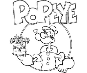 popeye and olive oil Colouring Pages (page 2)