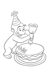 happy birthday curious george coloring pages - Printable Kids ...