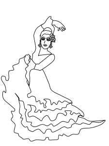spanish dancer Colouring Pages